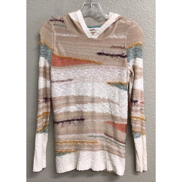 SPARROW ANTHROPOLOGIE Cardigan Sweater Hoodie Size Small Beige Print - Picture 1 of 10